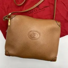 美品 GUCCI オールレザー ショルダーバッグ インターロッキング ポシェット