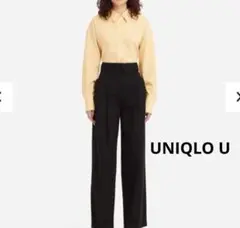 UNIQLO U ハイウエストツータックパンツ ブラック