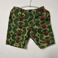 幾何学模様 コットンショートパンツ L