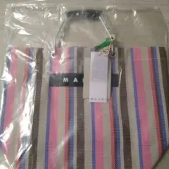 新品　MARNI マルニマーケット　ストライプトートバッグ