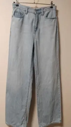 【古着】UNIQLO ワイドストレートジーンズ W25