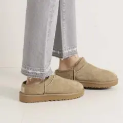 新品 UGG フレームワーク 別注 24 ベージュ アグ クラシックスリッパ