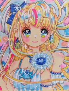 オリジナル手描きイラスト原画「ブルーサファイヤ」