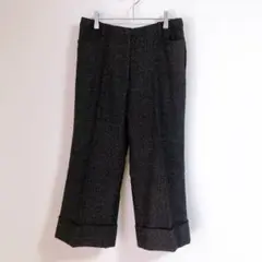【St.VERMEER】（L）ツイードフレアスラックスパンツ/カシミヤ混/ワイド