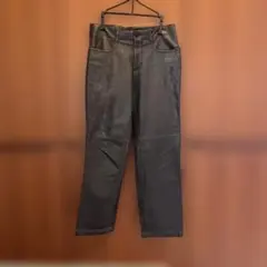 Paul smith 濃い茶色　レザー ストレートパンツ