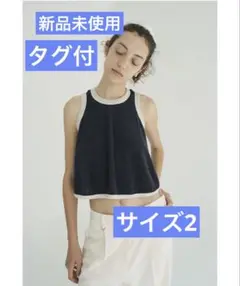 clane PILE FLARE TANK TOPS ネイビー　サイズ2
