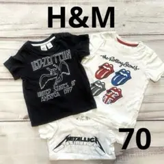 H&M ロックTシャツ3枚 ツェッペリン ストーンズ メタリカ