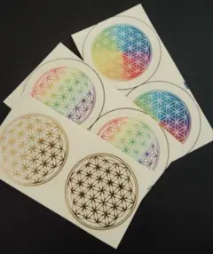 【開運・魔除け】フラワーオブライフ　シール　生命の幾何学模様 ステッカーセット