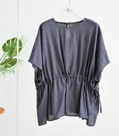 【新品】しまむら MUMU ウエストシャーリングブラウス グレー Mサイズ