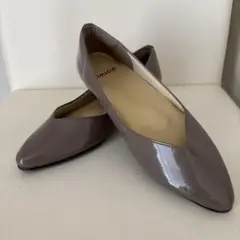 新品 アマリート グレー ポインテッドトゥ フラットシューズ