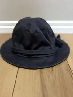 ブラック バケットハット リボン付き