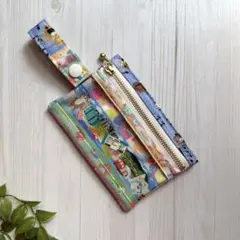 ハンドメイド＊ユキエモン クリア窓付キーポーチ