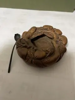 竹根　人物彫文　置物 竹根 人物彫文 置物