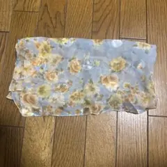 青色 花柄 スカーフ
