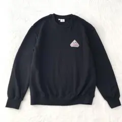 【美品】ピレネックス　スウェット　胸元ワッペン　黒　トレーナー　トップス