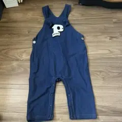puupui パンダデザイン ネイビーオーバーオール
