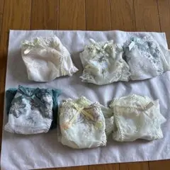 【リサマリ】刺繍レースショーツセット　グリーン　6枚