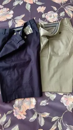 Aquascutumネイビー＆ベージュ ショートパンツ 日本製２点Size 88
