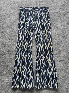 【TORNADO MART】 Tribal Design Flare Denim