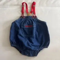 ミキハウス　デニム　 80 サロペット　クマ　オーバーオール　ダルマオール