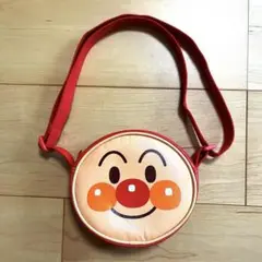 アンパンマン フェイスショルダー 赤 顔型 ダイカット ポシェット ポーチバッグ
