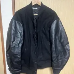 黒 ウール レザー スタジャン