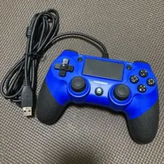 PS4 有線コントローラー 青 メーカー不明