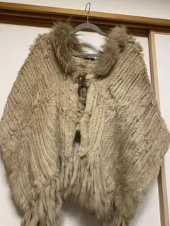 【美品】ラビット ファーベスト ファーショール ファーポンチョ