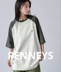 ペニーズ 別注 THE FOX ロゴ ワッペン刺繍　ラグラン半袖Tシャツ　新品