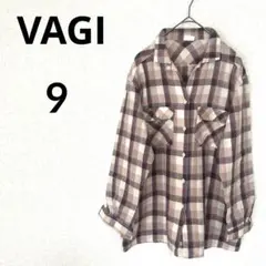 (AA188)美品VAGI チェック柄 長袖シャツ サイズ9