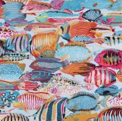 8/7限定SALE　巾150cm×30cm 魚　布　帆布