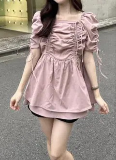 GRL al229 袖2Wayドロストペプラムブラウス　未使用
