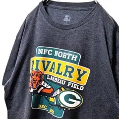 スターターNFCノースライバルリー 袖ロゴ刺繍 Tシャツ グレー灰色 L古着