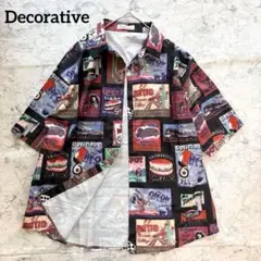 【Decorative】 総柄 派手 奇抜 半袖シャツ 個性的　男女兼用
