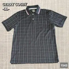 A-1543〈GERRY COSBY〉ブラック チェック ポロシャツ LL