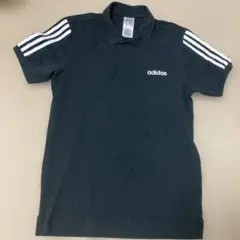 adidas 黒 ポロシャツ Lサイズ 三本ライン
