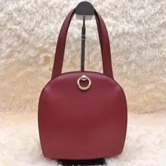 CELINE セリーヌ ハンドバッグ ガンチーニ 金具 赤 レザー キャビア