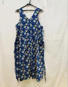新品タグ付ネイビー花柄マタニティワンピース9号