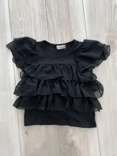 branshes ブランシェス フリル半袖Tシャツ100cm ブラック
