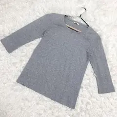 UNIQLO✨良品　エクストラファインコットン　tシャツ 七分袖　グレー（M）