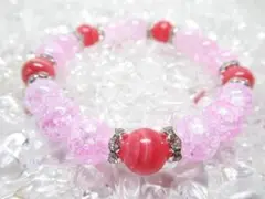 〇【インカローズ×ピンククラック水晶】 天然石ブレスレットパワーストーン