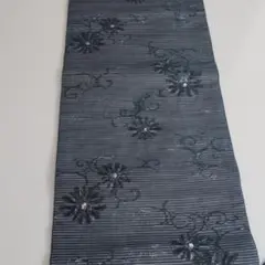 最終値下げ★★★正絹黒絽帯リメイクテーブルセンター　３０×１７４㎝