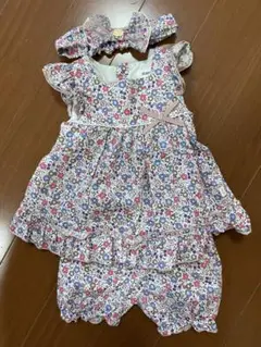 スラップスリップ　セットアップ　ヘアバンド付き（70〜80サイズ）