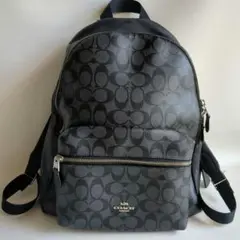 コーチ COACH リュック シグネチャー ブラック PVC レザー 大容量