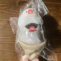 文鳥のソフトクリームポーチ