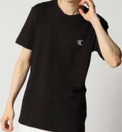 カルバンクライン Calvin Kleinロゴ刺繍 ブラック Tシャツ