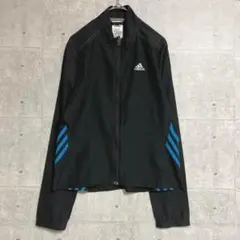 【adidas】アディダス　ランニングジャケット　（Ｍ）　薄手　スポーツ　黒