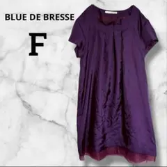 BLUE DE BRESSE パープル半袖ワンピース大人綺麗！コーデの主役に！