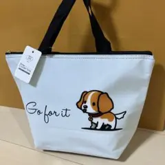 新品　エコバッグ 保冷バック　クーラーバッグ　ランチバッグ　子犬柄