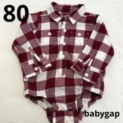 baby GAP 長袖ロンパース　　シャツ　80 美品